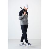 Tommy Life Gri Melanj - Lacivert Dik Yaka Renk Geçişli İçi Polarlı Erkek Eşofman Takımı - 85186 - S