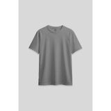TOMMY LIFE Gri Melanj O Yaka Standart Fit Basic Kadın T-Shirt - 97311