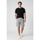 TOMMY LIFE Gri Melanj Standart Fit Basic Arka Cepli Erkek Şort - 81314