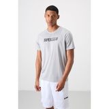 Tommy Life Gri Nefes Alan Dokulu İnce Esnek Standart Fit Erkek Performans T-Shirt - 88385 - 2XL