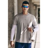 TOMMY LIFE Gri Nefes Alan Dokulu İnce Esnek Standart Fit Erkek Performans T-Shirt - 88391, Gri, XL