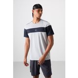 TOMMY LIFE Gri Nefes Alan Dokulu Ince Esnek Standart Fit Erkek Performans T-shirt - 88396