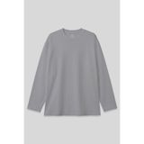 TOMMY LIFE Gri O Yaka Rahat Form Battal Büyük Beden Uzun Kollu Erkek T-Shirt - 88107