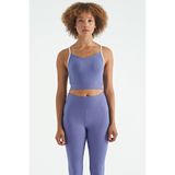TOMMY LIFE Gül Kurusu Fitilli Sırt Çapraz Detaylı Logo Baskılı Spor Büstiyer, T13BY-97274