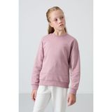 Tommy Life Gül Kurusu Pamuklu İçi Tüylü Yumuşak Dokulu Oversize Nakışlı Kız Çocuk Sweatshirt - 75150 - 11 - 12 Yaş