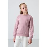 Tommy Life Gül Kurusu Pamuklu İçi Tüylü Yumuşak Dokulu Oversize Nakışlı Kız Çocuk Sweatshirt - 75150 - 7 - 8 Yaş