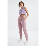 Tommy Life Gül Kurusu Yüksek Bel Basic Bağcıklı Jogger Polar Kadın Eşofman Alt - 94622 - XL