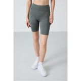 TOMMY LIFE Haki Esnek Standart Fit Performans Kadın Biker Tayt - 91013