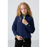 Tommy Life İndigo Kalın Yumuşak Dokulu Standart Fit Nakışlı Polar Kız Çocuk Sweatshirt - 75151 - 7 - 8 Yaş