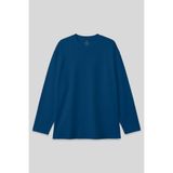 TOMMY LIFE İndigo O Yaka Rahat Form Battal Büyük Beden Uzun Kollu Erkek T-Shirt - 88107