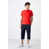 Tommy Life İndigo Ön Cep Detaylı Standart Kalıp Klasik Paça Erkek Kapri - 83092 - XL