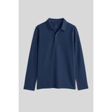 TOMMY LIFE İndigo Polo Yaka Basic Uzun Kollu Erkek Çocuk T-Shirt - 11170