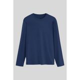 TOMMY LIFE İndigo Standart Fit Basic O Yaka Uzun Kollu İnce Erkek T-Shirt - 87997