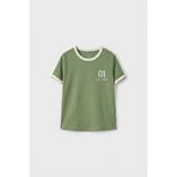 Tommy Life Kaktüs Omuz Biye Detaylı Baskılı Kız Çocuk T-Shirt - 75181 - 01-Yeşil - 8 - 9 Yaş