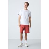 Tommy Life Kiremit Gizli Fermuar Arka Cepli Bağcıklı Standart Kalıp Erkek Şort - 81136