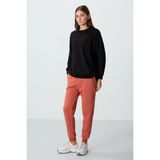 Tommy Life Kiremit Kompakt Pamuklu Kalın Pürüzsüz Dokulu Standart Fit Kadın Eşofman Altı - 94660 - 2XL