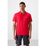 Tommy Life Kırmızı Logo Baskılı Standart Kalıp Polo Yaka Aktif Spor Erkek T-Shirt - 88252 - 2XL