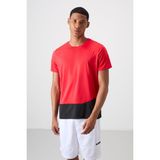 Tommy Life Kırmızı Nefes Alan Dokulu İnce Esnek Standart Fit Erkek Performans T-Shirt - 88383 - 2XL