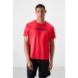 Tommy Life Kırmızı Nefes Alan Dokulu İnce Esnek Standart Fit Erkek Performans T-Shirt - 88385 - 2XL