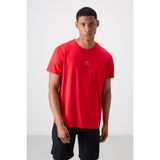 TOMMY LIFE Kırmızı Nefes Alan Dokulu Ince Esnek Standart Fit Erkek Performans T-shirt - 88387