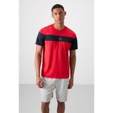 TOMMY LIFE Kırmızı Nefes Alan Dokulu Ince Esnek Standart Fit Erkek Performans T-shirt - 88396