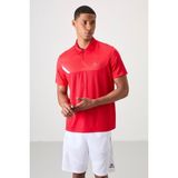 Tommy Life Kırmızı Nefes Alan Dokulu İnce Esnek Standart Fit Polo Yaka Erkek Performans T-Shirt - 88402 - 2XL