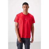 Tommy Life Kırmızı Nefes Alan Jakarlı İnce Esnek Standart Fit Erkek Performans T-Shirt - 88397