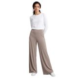 TOMMY LIFE Koyu Bej Comfort Fit Geniş Paça Korsajlı Palazzo Pantolon, M, T18BY-94681, Koyu bej, Kadın