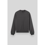 TOMMY LIFE Koyu Gri Basic O Yaka Rahat Form Erkek Sweatshirt - 88053, Koyu Gri, S