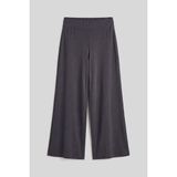 Tommy Life Koyu Gri Comfort Fit Geniş Paça Korsajlı Palazzo Kadın Pantolon - 94681 - XL