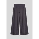 TOMMY LIFE Koyu Gri Comfort Fit Geniş Paça Korsajlı Palazzo Kadın Pantolon - 94681