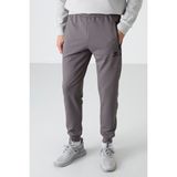 Tommy Life Koyu Gri Fermuar Cepli Standart Kalıp Jogger Erkek Eşofman Alt - 84587 - XL