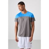Tommy Life Koyu Gri Nefes Alan Dokulu İnce Esnek Standart Fit Erkek Performans T-Shirt - 88386 - XL
