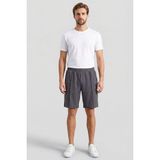 TOMMY LIFE Koyu Gri Oversize Fit Basic Ön Dikiş Detaylı Erkek Şort - 81283