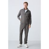 Tommy Life Koyu Gri Pamuklu Kalın Yumuşak Dokulu Comfort Fit Basic Erkek Eşofman Takım - 85260 - 2XL