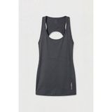 Tommy Life Koyu Gri Standart Fit Sırt Detaylı Performans Kadın Spor Atlet - 97297 - XL