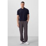 TOMMY LIFE Koyu Gri Yüzeyi Dokulu Rahat Form Palazzo Erkek Pantolon - 82163, Koyu gri, 2XL