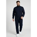 TOMMY LIFE Lacivert Dik Yaka Battal Büyük Beden Erkek Eşofman Takım - 85176