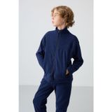 TOMMY LIFE Lacivert Kalın Yumuşak Dokulu Standart Fit Nakışlı Polar Erkek Çocuk Sweatshirt - 11223