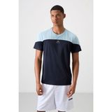 Tommy Life Lacivert Nefes Alan Dokulu İnce Esnek Standart Fit Erkek Performans T-Shirt - 88386 - 2XL