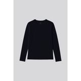 TOMMY LIFE Lacivert O Yaka Standart Fit Uzun Kollu Basic Kadın T-Shirt - 97312