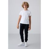 Tommy Life Lacivert Pamuklu Kalın Içi Tüylü Standart Fit Nakışlı Erkek Çocuk eşofman alt - 11224 - 4 - 5 Yaş