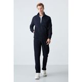 Tommy Life Lacivert Pamuklu Kalın Yumuşak Dokulu Comfort Fit Basic Erkek Eşofman Takım - 85260 - 00 Lacivert