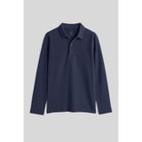 TOMMY LIFE Lacivert Polo Yaka Basic Uzun Kollu Erkek Çocuk T-Shirt - 11170