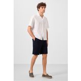 TOMMY LIFE Lacivert Standart Fit Dokuma Hafif Esnek Chino Erkek Şort - 81289