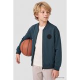 TOMMY LIFE Orman Yeşili Standart Fit Kolej Yaka Fermuarlı Basic Erkek Çocuk Ceket - 11326