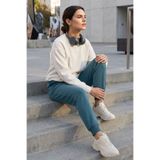 TOMMY LIFE Orman Yeşili Yüksek Bel Jogger Rahat Form Manşetli Kadın Eşofman Alt - 94561