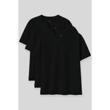 TOMMY LIFE Oversize Fit Basic O Yaka 3lü Paket Siyah Kadın T-Shirt 97285