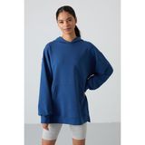 TOMMY LIFE Parlament Balon Kol Yazı Nakışlı Kadın Oversize Tunik Sweatshirt - 97163