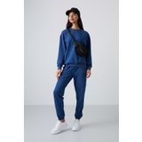 TOMMY LIFE Parlament Basic Pamuklu O Yaka Oversize Lastik Paça Kadın Eşofman Takım - 95287